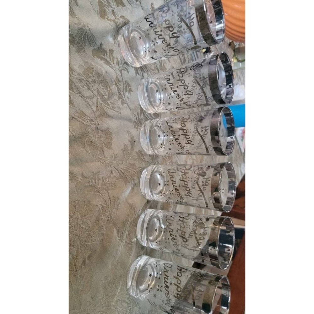Vintage 'Happy Anniversary' highball glasses